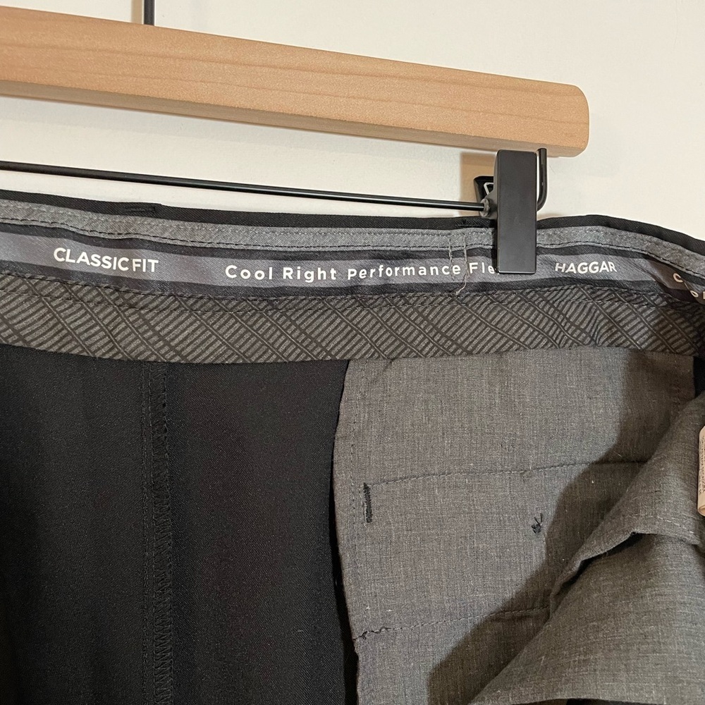Haggar Classic Fit Performance Flex Black Dress Pants Mens Size 38 x 29 Like New - Picture 3 of 9